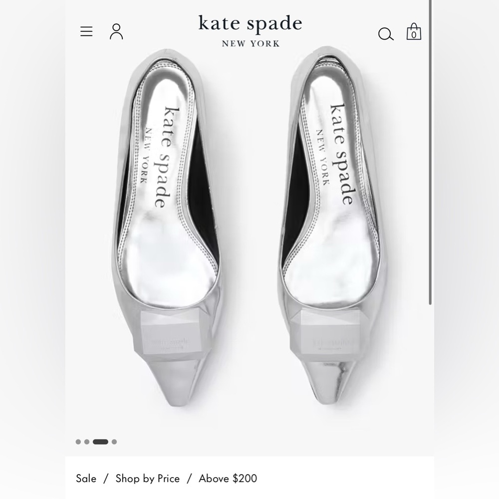 Kate Spade Silver Flats Sleek Minimalist Design
No Box Never worn